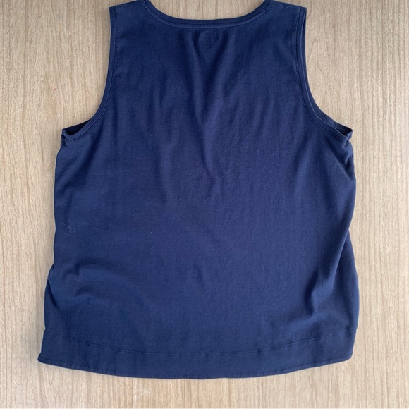 Chico's Sleeveless V-neck Tank Top Navy Blue Chicos Size 4 Women's XXL Size 20 - Picture 10 of 14